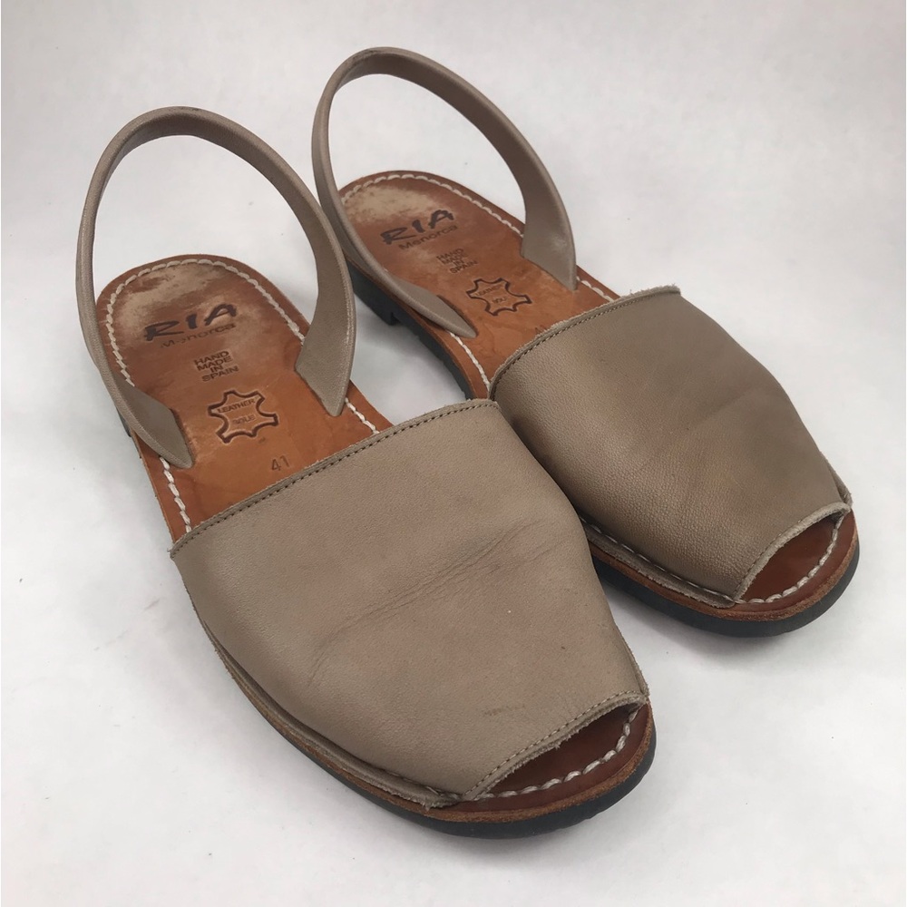 RIA Menorca Women's Size 41 9 Tan Leather Abarcas Pisa Slingback Sandal Spain
